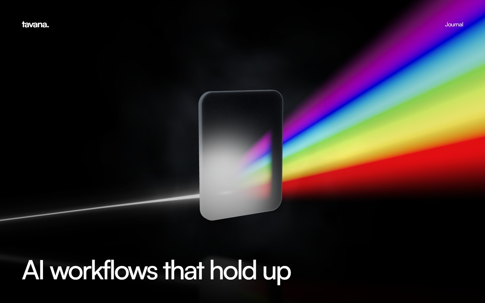 Glass and light study for “AI workflows that hold up”